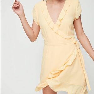 Sunday Best Aritzia Yellow Futter Wrap Dress